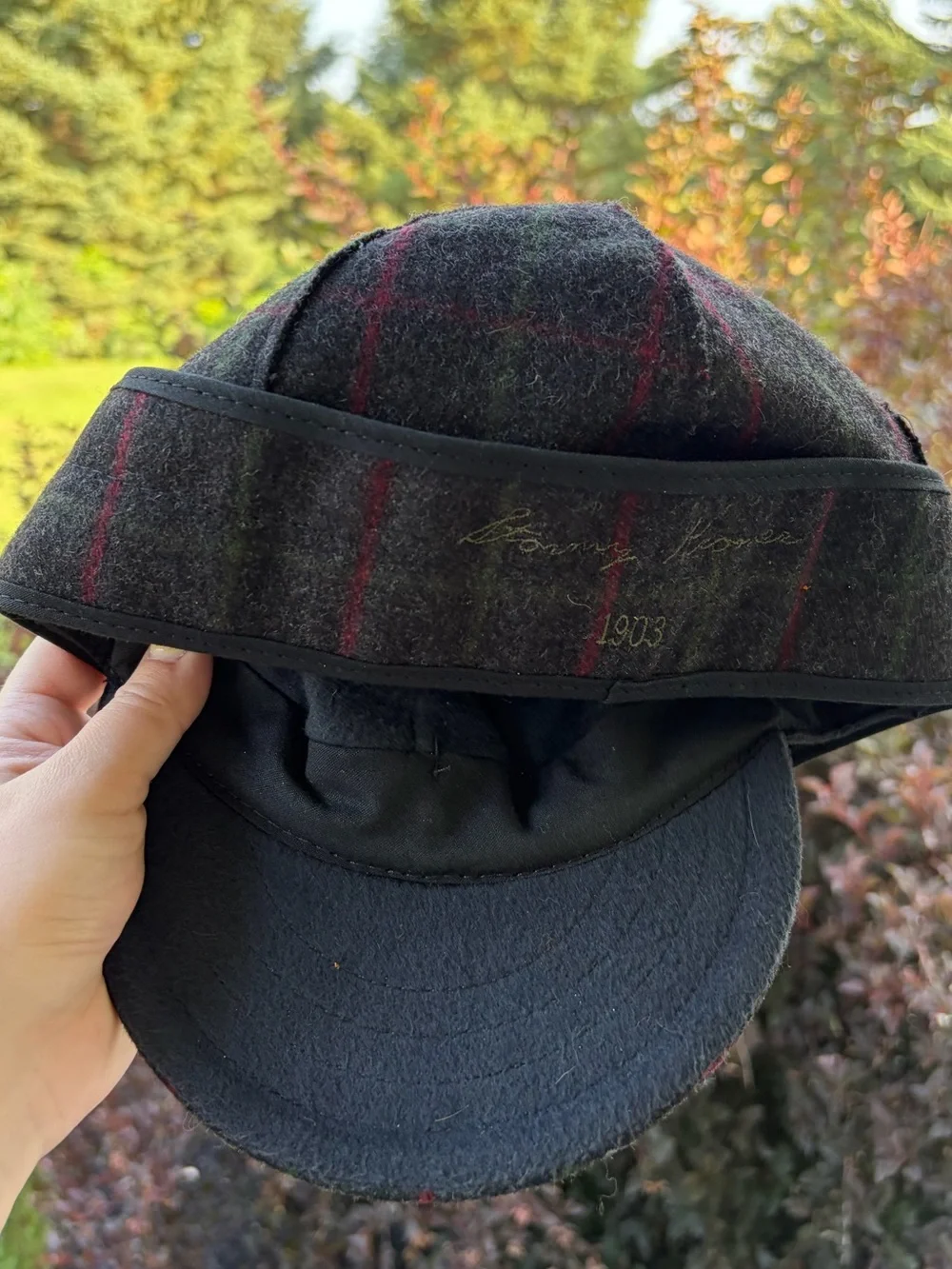 Stormy Kromer the original cap Adirondack plaid pattern wool blend hat